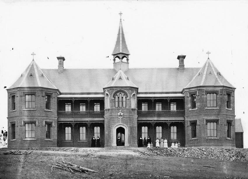 BACK IN THE DAY: An early photogrpah of the Mount Erin Convent from the Holtermann collection. Picture: Supplied