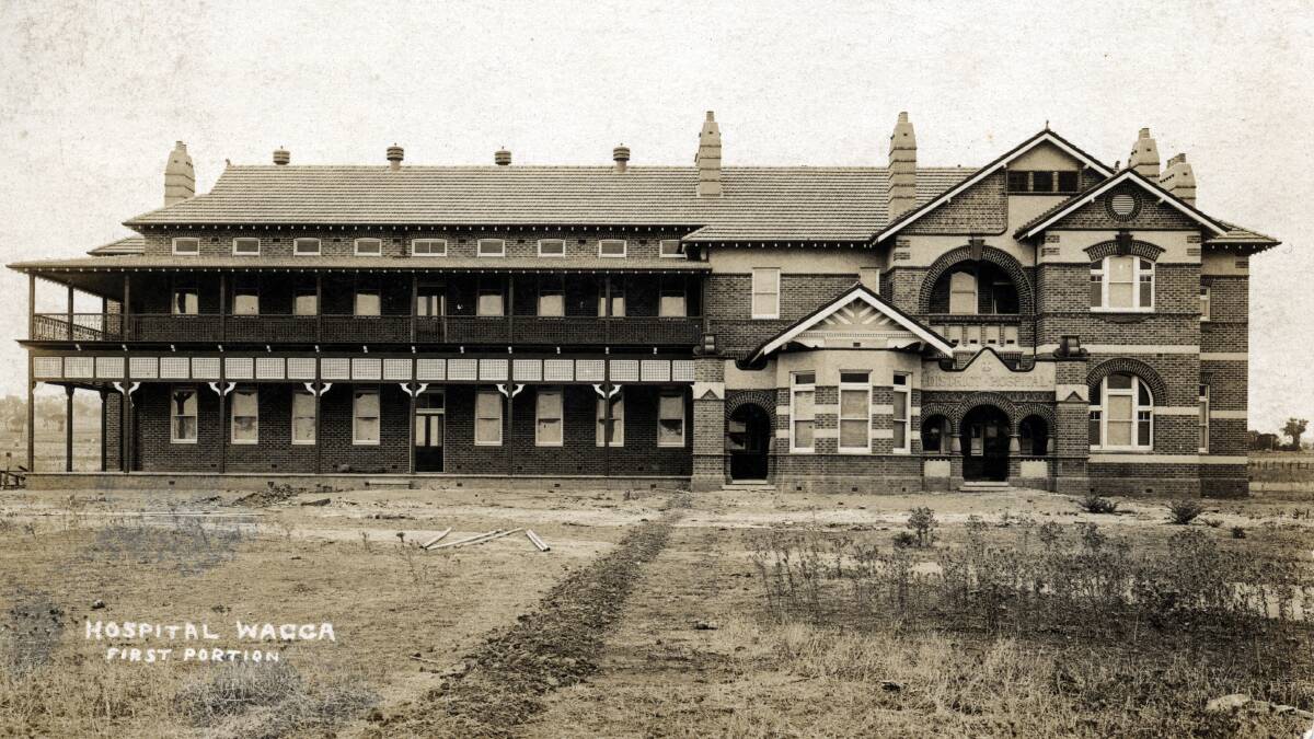 Wagga Wagga's new district hospital, in Edward Street, pictured as it was nearing completion before opening in 1910. Picture supplied by Wagga Wagga & District Historical Society (CSURA RW5_378)