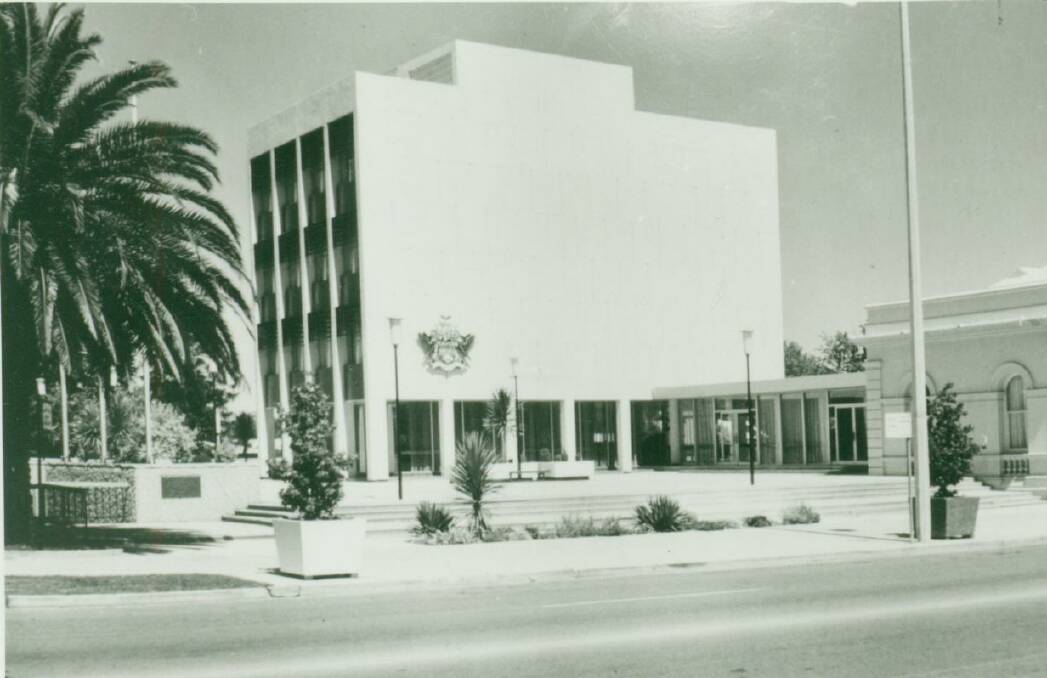 MODERN FACILITY: Wagga Wagga's civic administration centre, a six-storey building adjoining the historic council chambers, was constructed in 1967 to provide additional office space. Picture: SHERRY MORRIS