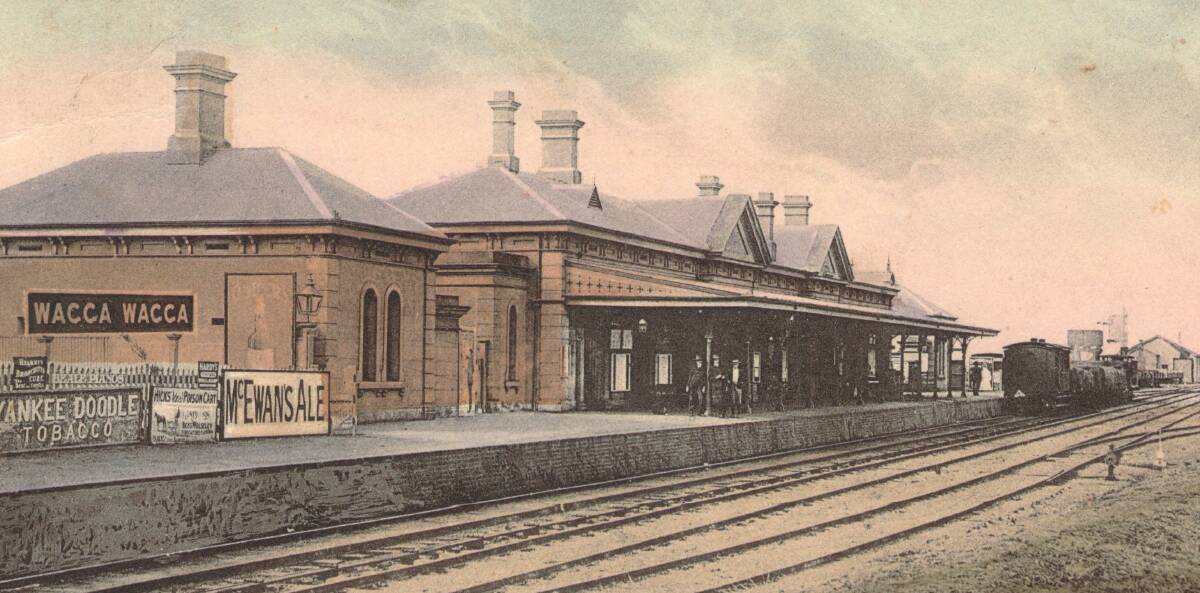 BIG DEBUT: There was no official government opening of Wagga Railway Station, however about 2000 people were on the platform for the departure of the first mail train in 1879.
