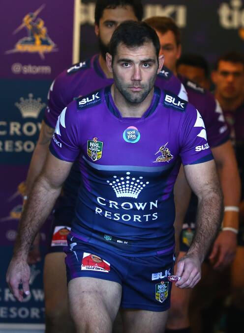 FLASHBACK: Melbourne Storm champ Cameron Smith leads the team out onto Lavington Sportsground in 2015.