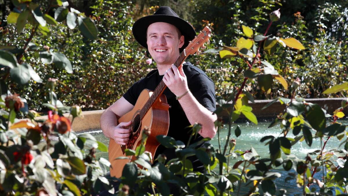 LUCKY MAN: Wagga musician Joel William Harrison is using his time in isolation to stay creative. Picture: Les Smith