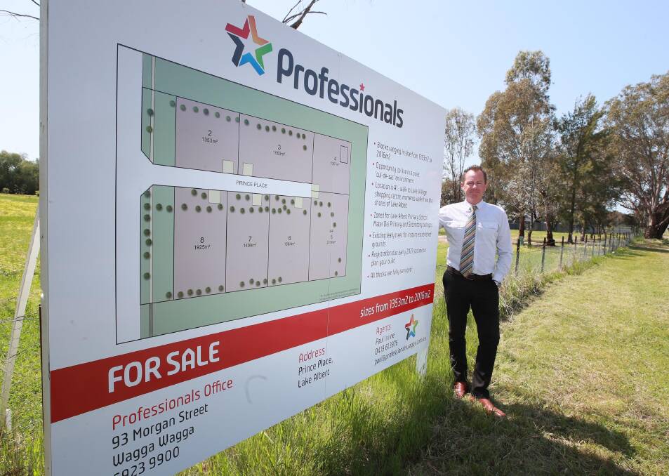 PLAN: Paul Irvine at the subdivision off Gregadoo Road, which will become a seven-block cul de sac. Picture: Les Smith.