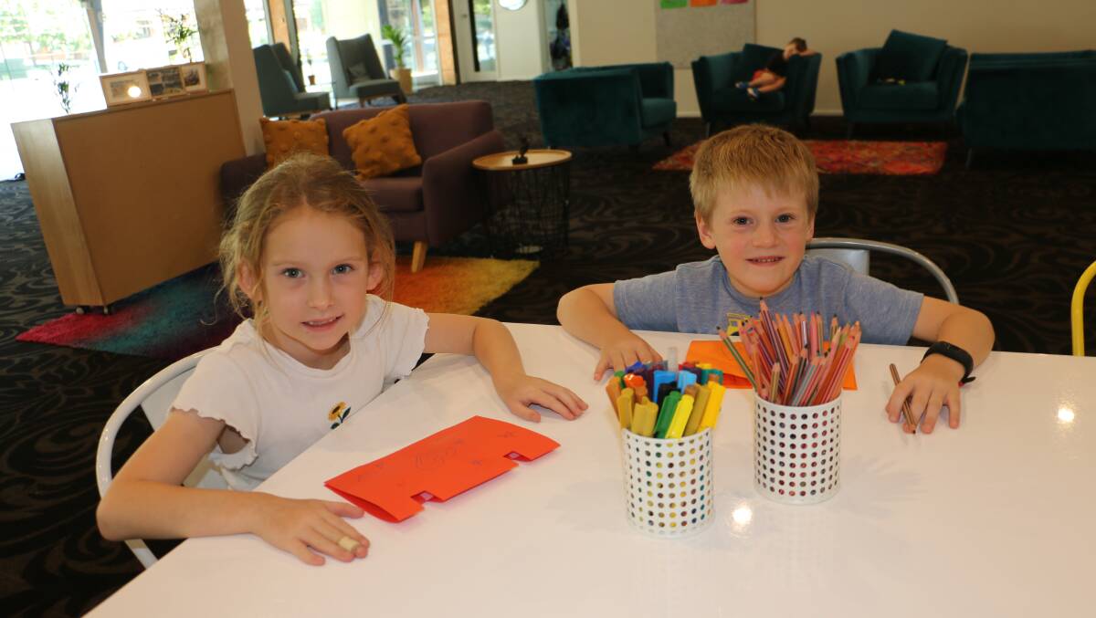 HAPPY HOLIDAY: Winnie McDonald, 7, and Isaac Spencer, 7, enjoy vacation care in the new space. Picture: Rachel McDonald
