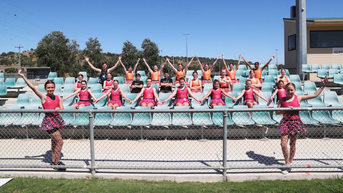 TEAM: Ballet classes gathered at McDonald Park for an outdoor dress rehearsal. Picture: Emma Hillier