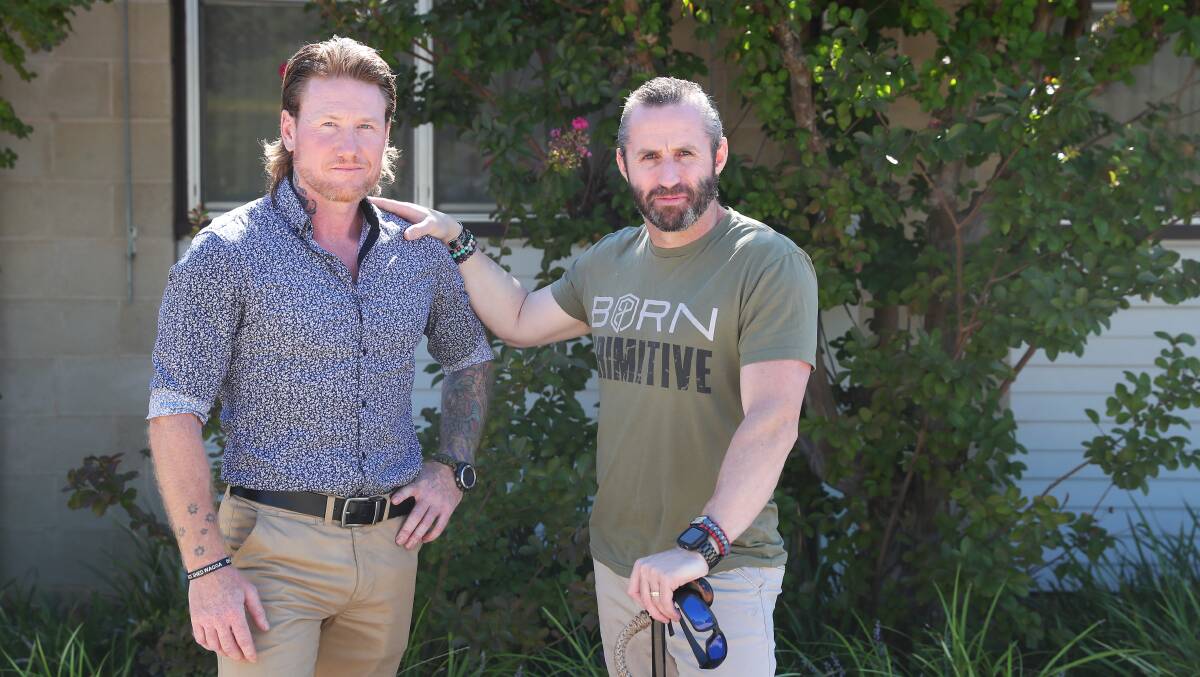 COMMUNITY: Wagga veterans Jason Frost and Bradley Fewson have been working to fill gaps in Australia's support system for veterans through the foundation of the Pro Patria Centre. Picture: Emma Hillier 