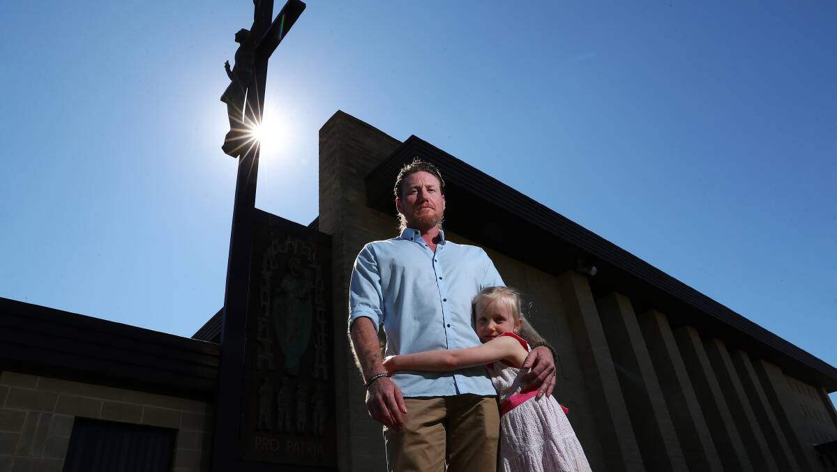 HARD WORK: Jason Frost with his daughter Sophie Frost at the monastery set to host the newly-formed Pro Patria Centre. Picture: Emma Hillier 