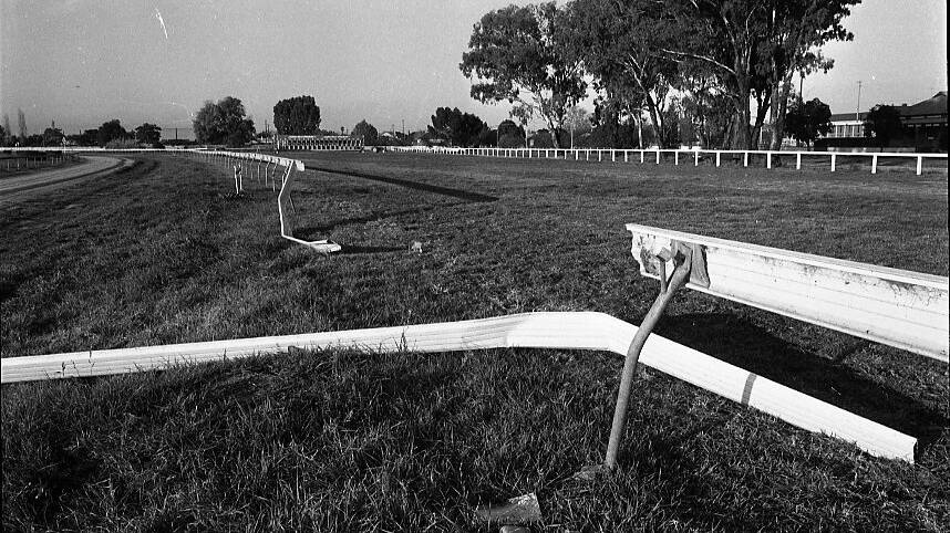 TRAGEDY: This photo, taken by The Daily Advertiser in 1984, shows the rail damage at the scene of Charlie Cepero's tragic accident. Picture: CSU Regional Archives