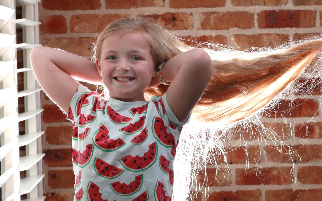 HELPING HAIR: Eight-year-old Sophie Love is ready to try a new look for a good cause. Picture: Les Smith