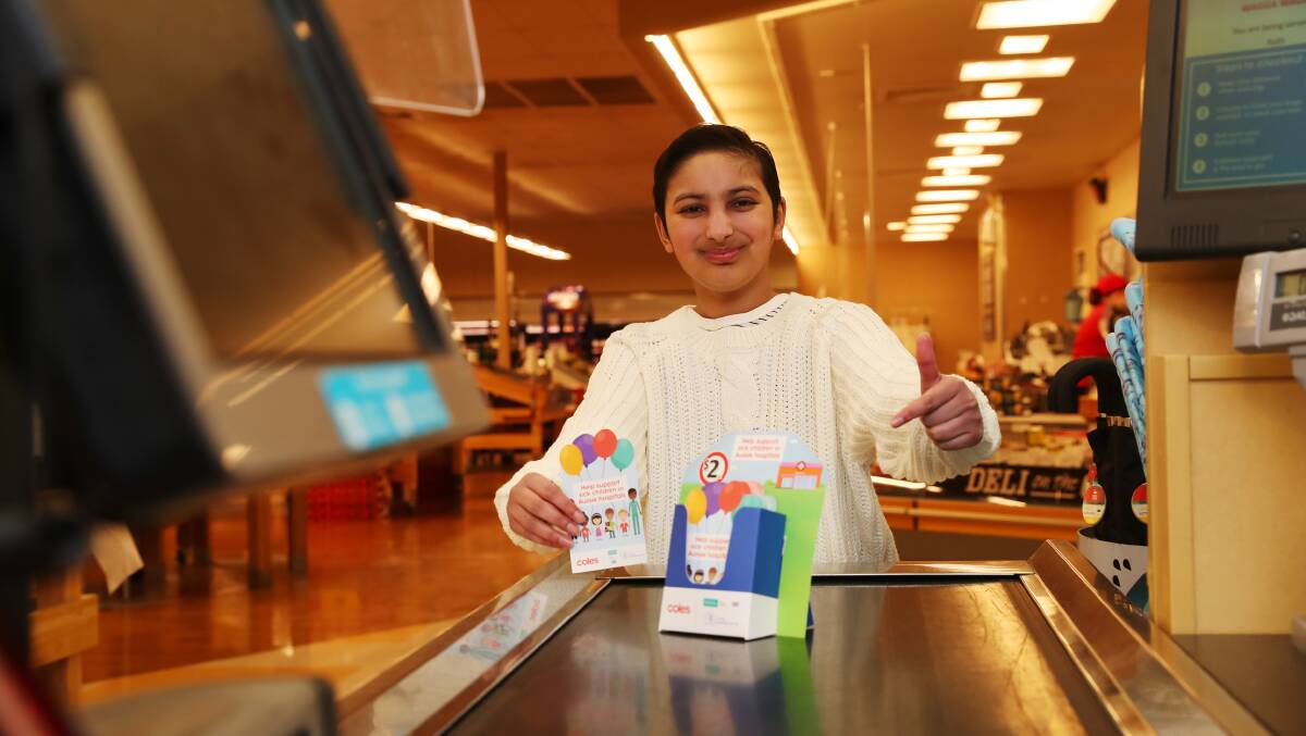 HELPING OUT: Beni Ali, 13, is encouraging shoppers to donate at their local Coles for remote medical care for children in regional areas. Picture: Emma Hillier