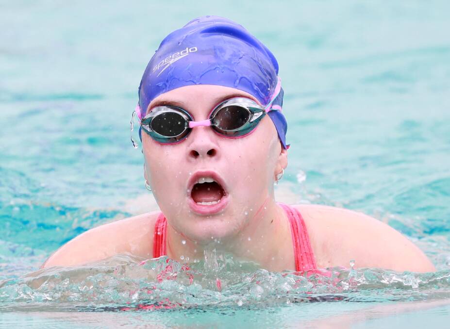 CHAMPION: Senior Girls champion Felicity Buik during the breaststroke event. Picture: Les Smith