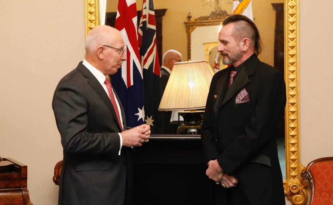 GREAT HONOUR: The Governor-General of Australia David Hurley presents Andrew Black with the 2019 Clarke Silver Medal. Picture: Contributed