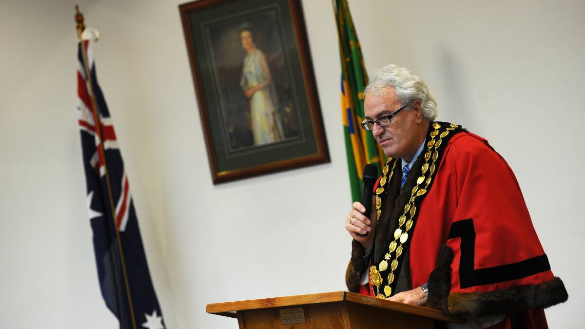 MAYOR: Wayne Geale at a citizenship ceremony during his time as mayor.