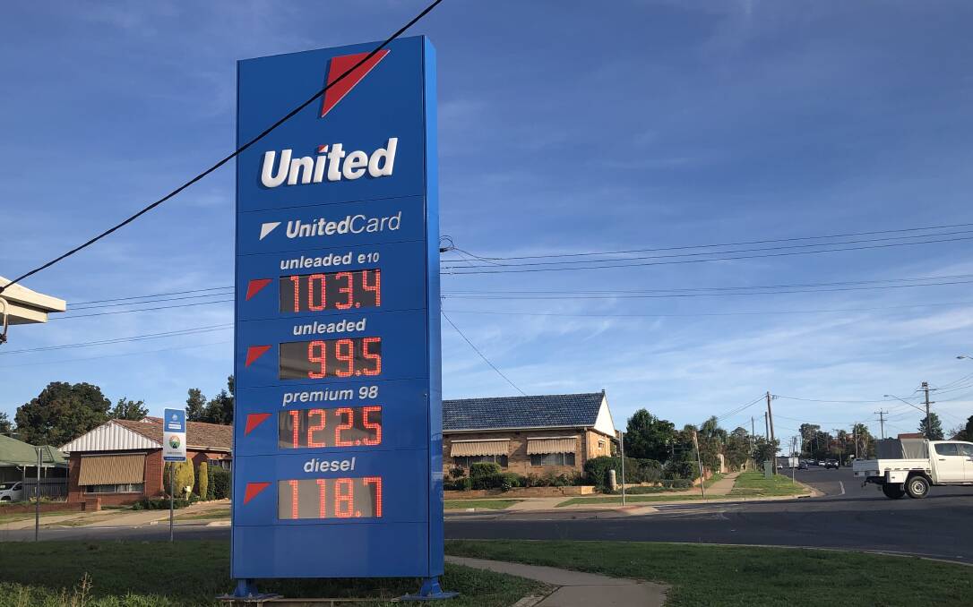 DOUBLE FIGURES: United Turvey Park was offering 99.5c per litre for regular unleaded on Wednesday.