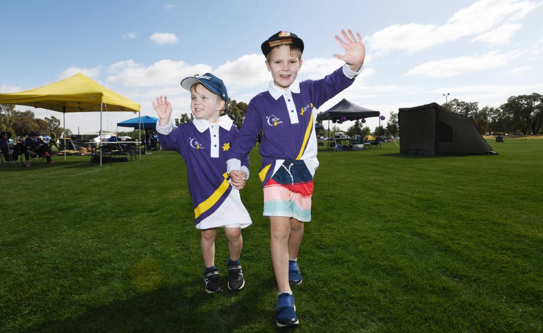 IT'S BACK: Archie and Oscar Penny participate in Wagga's Relay For Life in 2019.
