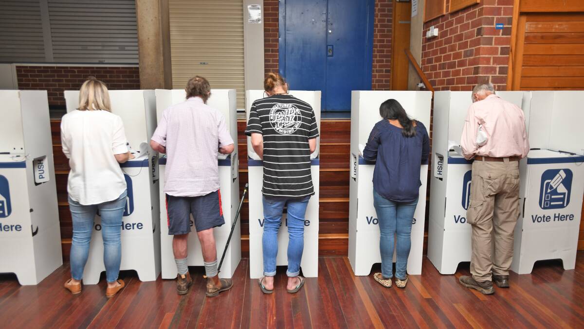 Voters cast their ballots at South Wagga Public School during the 2019 NSW general election