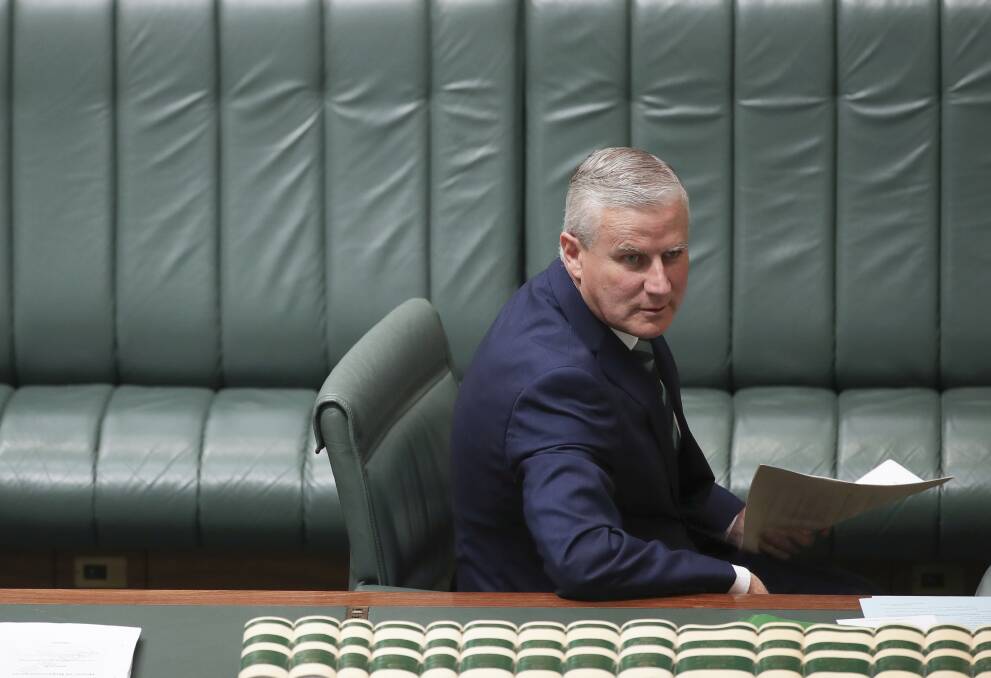 Riverina MP and Deputy Prime Minister Michael McCormack during debate in Parliament on Thursday. Photo: Alex Ellinghausen
