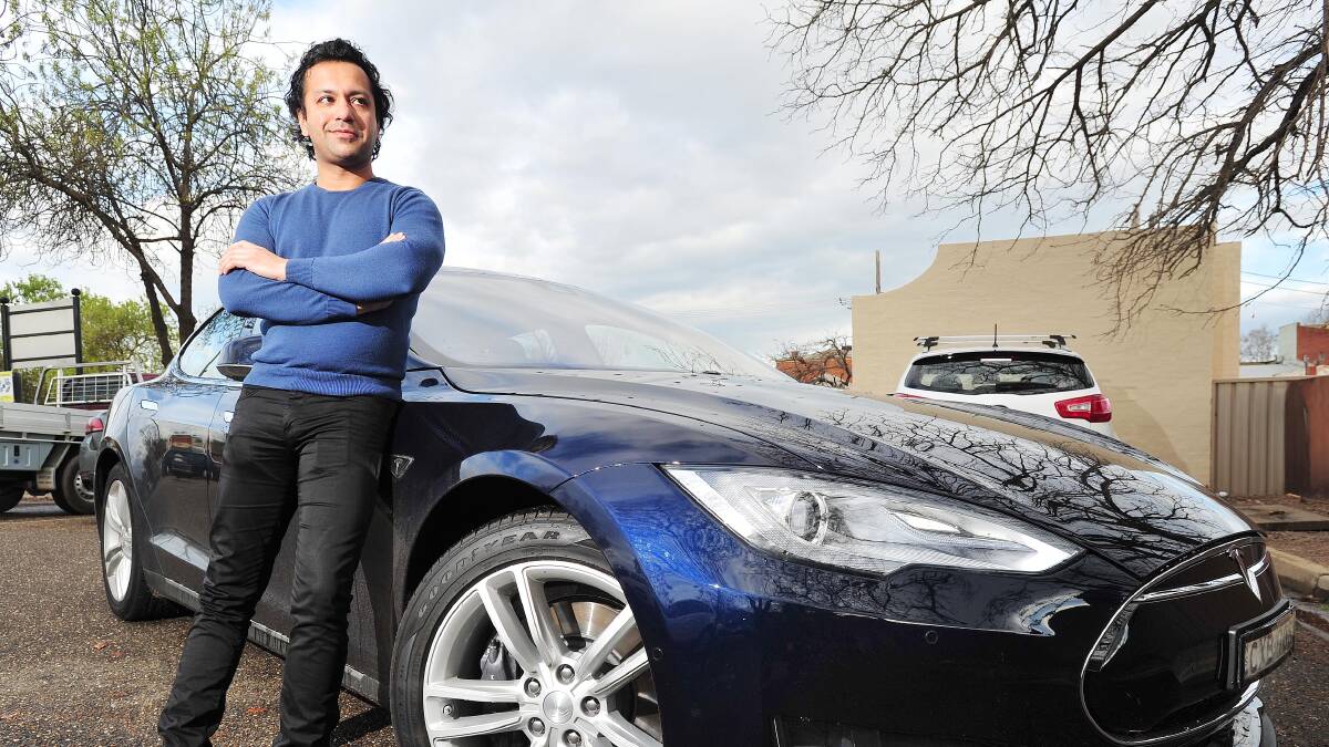 Wagga Tesla owner Dev Mukherjee starts his campiagn for a fast charger in the city back in 2015. Wagga City Council has now moved closer to a deal with NRMA to build a station.