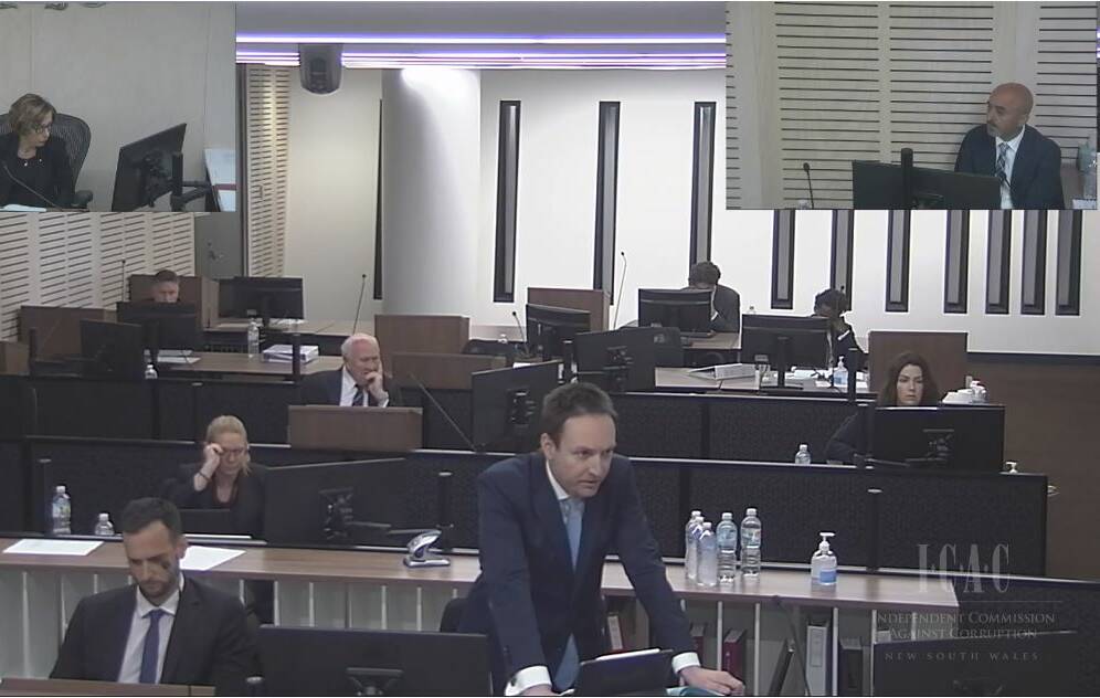PLANNING: Sydney developer Joseph Alha (top right) appears at the Independent Commission Against Corruption on Tuesday. Picture: ICAC 