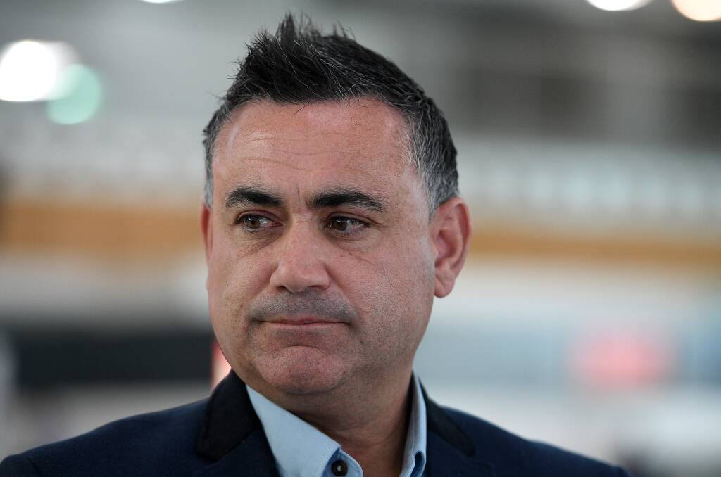 NSW Nationals leader and Deputy Premier John Barilaro at Sydney Airport last week. Picture: AAP/Dan Himbrechts