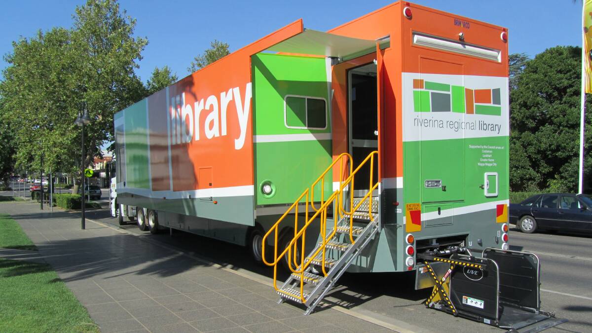 Riverina Regional Library's mobile library service. Picture: State Library of NSW