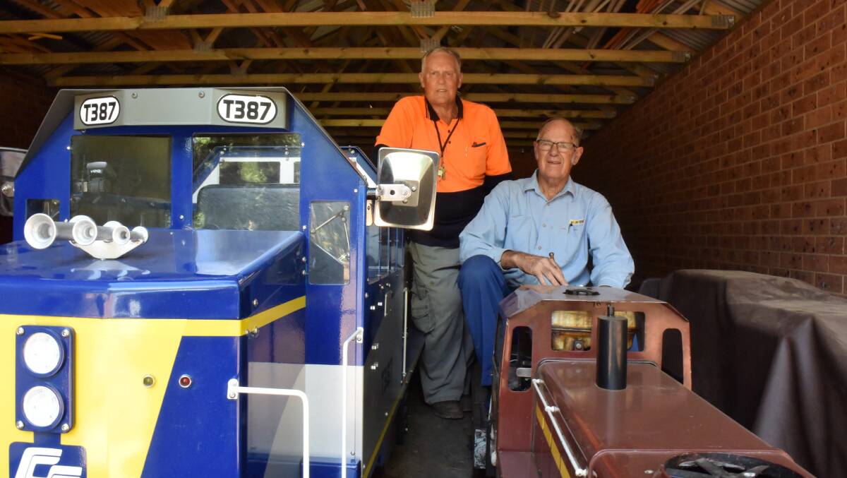 INSURANCE: Wagga Society of Model Engineers member Jim Weeden and president Eric Hill at the popular Willans Hill Miniature Railway, which like many events and attractions is careful with legal liabilities and public safety.