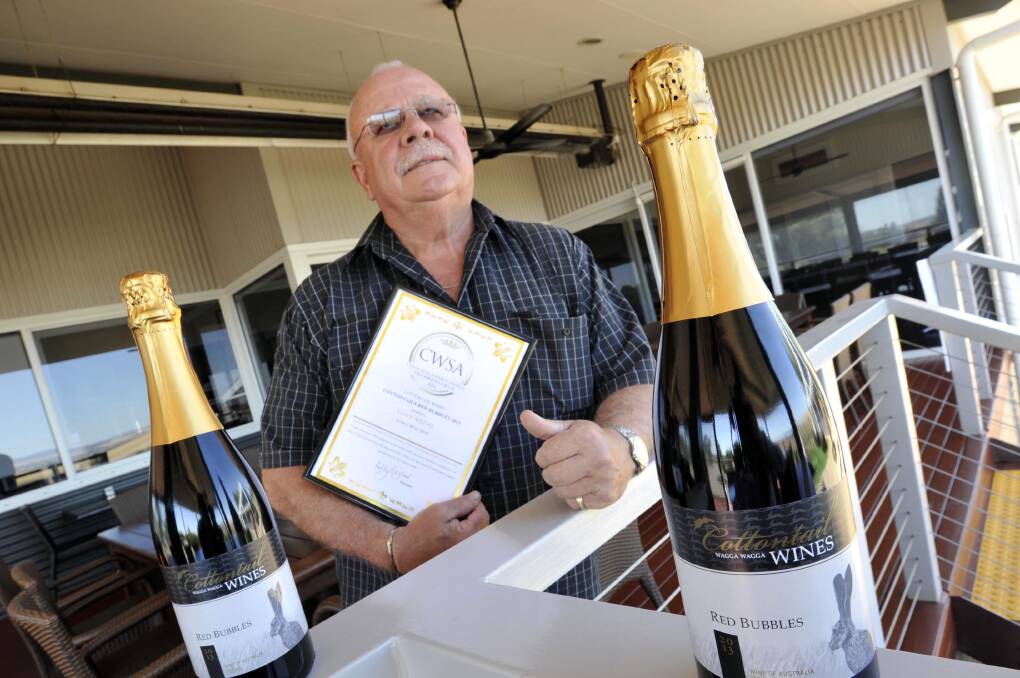 EXPORTS: Cottontail Wines owner Gerry McCormick and his 'Red Bubbles' vintage that was sought in China.
