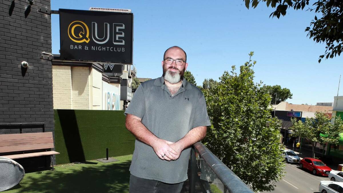 WAITING: Que Bar manager Chris Atherton, who says it is not viable for the nightclub to open under the restrictions still imposed by the COVID-19 roadmap.
