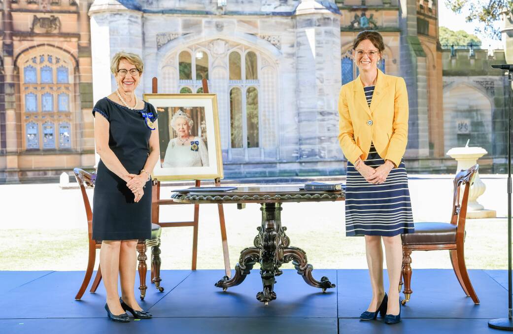 PORTFOLIO: Cootamundra MP Steph Cooke (right) is sworn in to her new ministerial position by the with Governor of NSW, Her Excellency the Honourable Margaret Beazley. Picture: Contributed. 