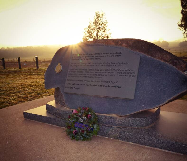 ANNIVERSARY: A wreath was laid at the Kapooka Tragedy Memorial on Thursday morning just outside the Wagga army base in lieu of the yearly ceremony for 26 young men lost in a training accident. Picture: Defence