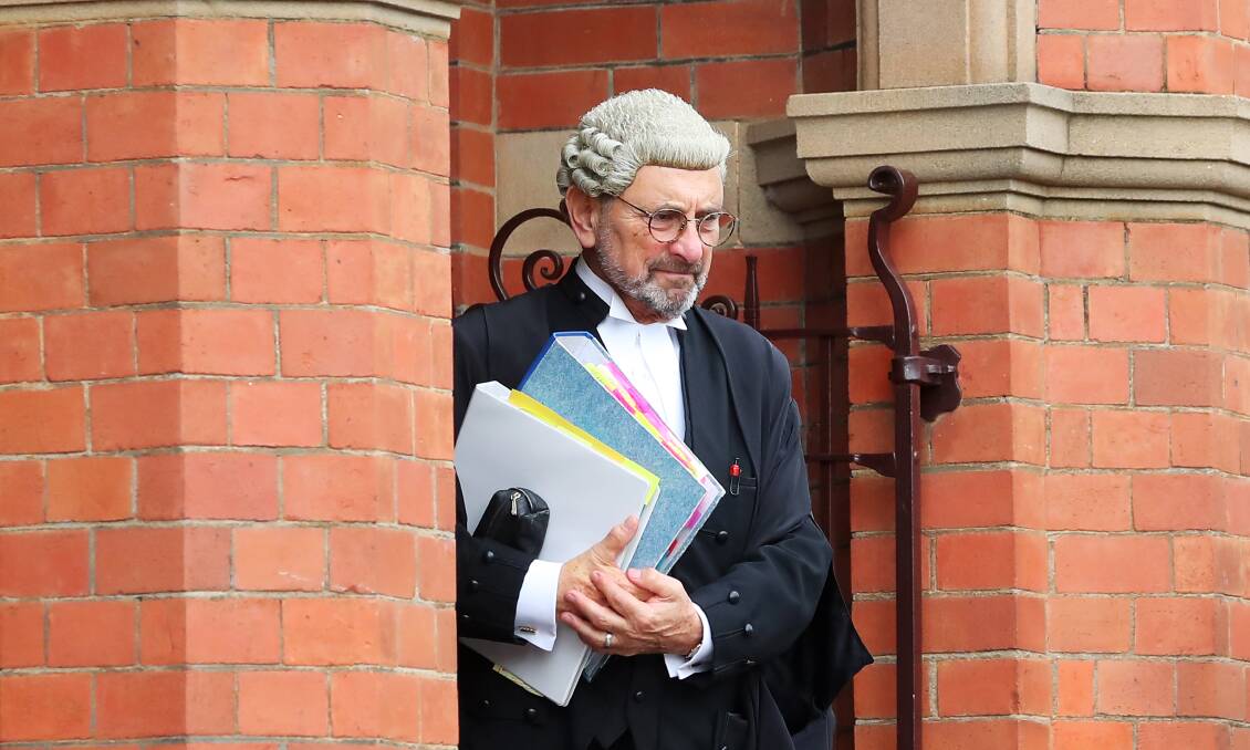 Wagga City Council's defence senior counsel Robert Goot leaves Wagga courthouse on Thursday. Picture: Emma Hillier.