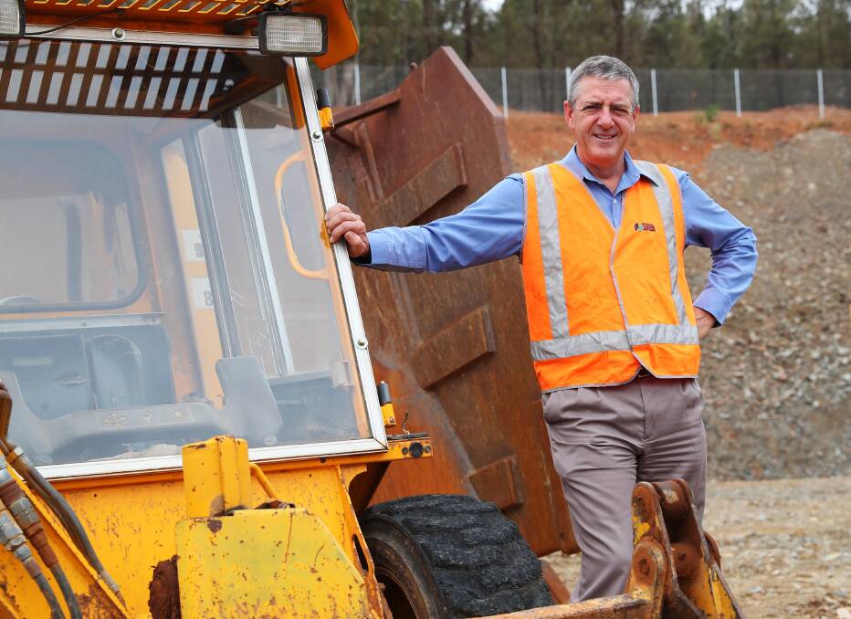 STRATEGY: Riverina Water engineering director Bede Spannagle during the 2019 construction of a new water reservoir at Willans Hill. Riverina Water has drafted a strategy to supply the region for the next 30 years. 