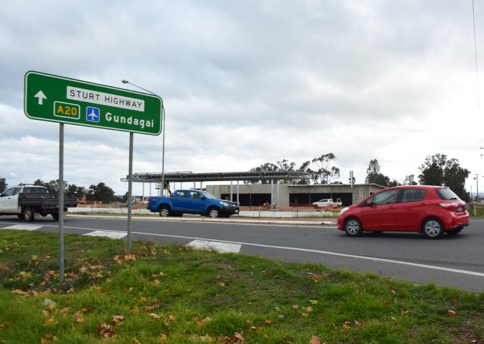 ZONE: A new service station under construction at the Tasman Road and Sturt Highway roundabout, where Wagga City Council wants to encourage a new 'enterprise corridor' zone east of existing development.