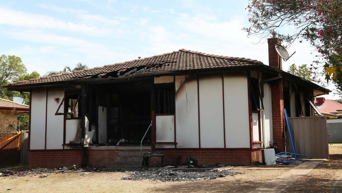 The aftermath of the fatal fire on Tichborne Crescent in Kooringal. 
