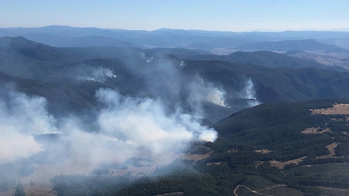Bushfires in the Snowy Valleys region last week. Picture: Riverina Highlands RFS