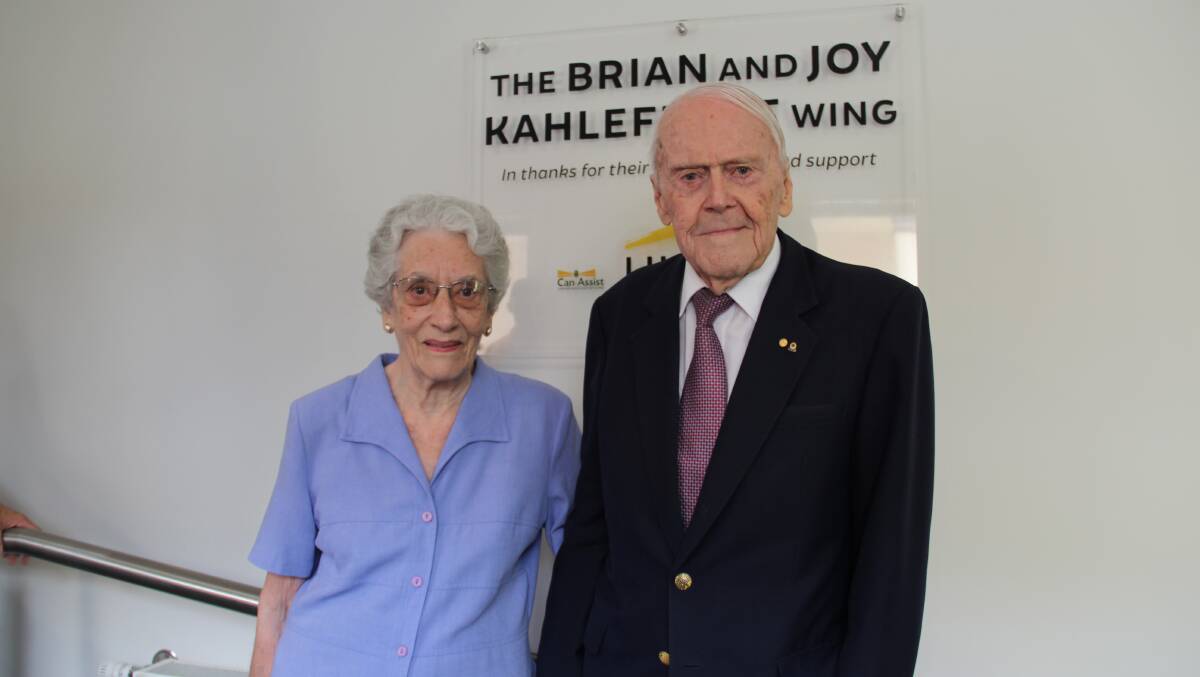Brian and Joy Kahlefeldt, pictured in 2017 at the opening of their namesake wing of Lilier Lodge. The couple's property development company, Kahlefeldt Securities, was last month confirmed as being in voluntary administration.
