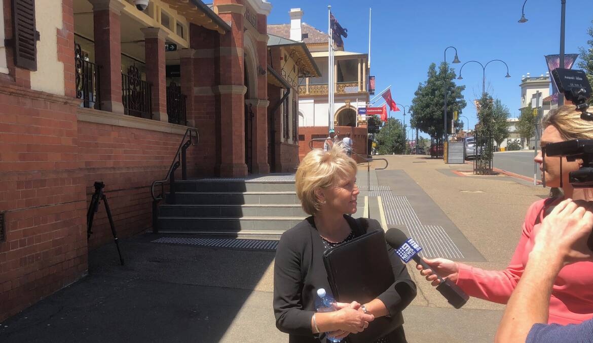 HOPING FOR WIN: Owner of a proposed site for a drug and alcohol rehabilitation centre, Debbie Cox, speaks to media after her Land and Environment Court appeal against Wagga City Council. Picture: Rex Martinich