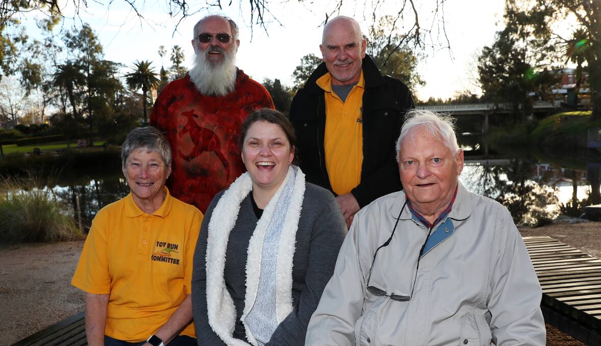 Wagga Toy Run members Lesley Grauer, Gerhard Grauer, Kirsty McDermott, Rodney Rynehart and Pat Combs, who have made changes to the Christmas charity event's rout through the city for this year.Picture: Emma Hillier
