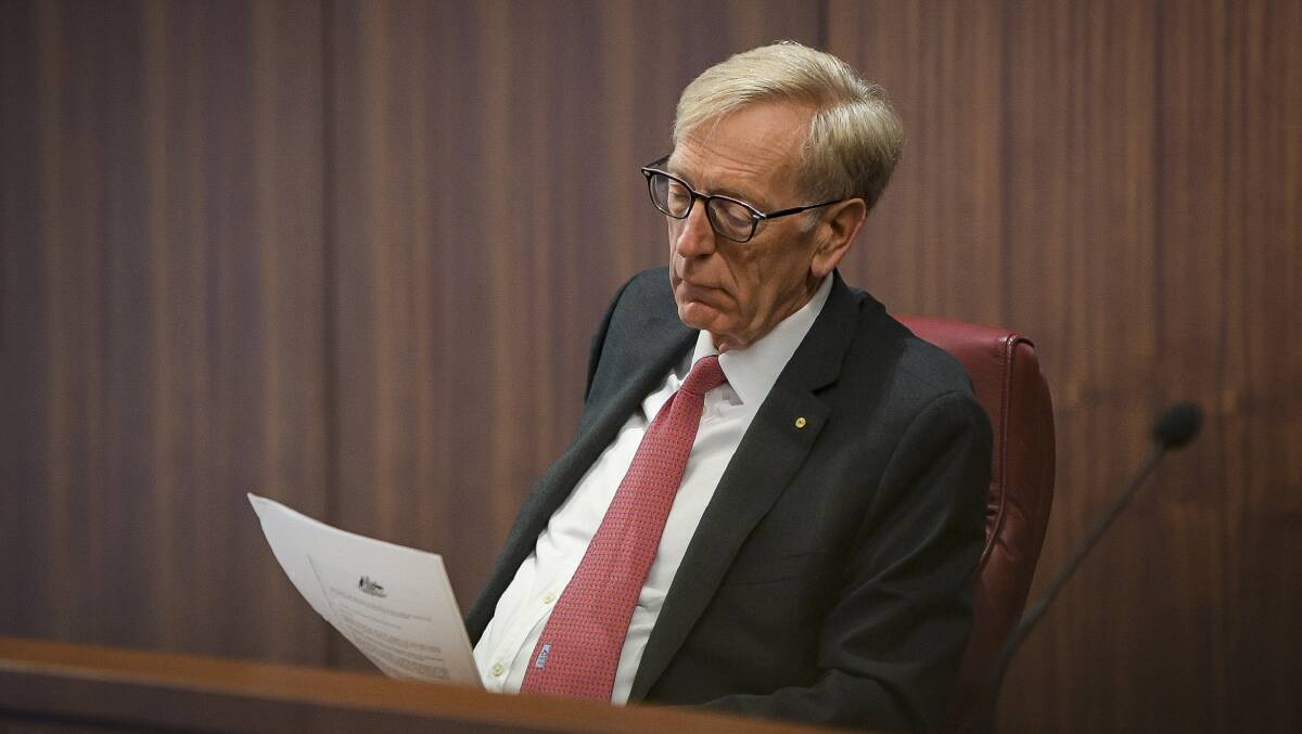 Commissioner Kenneth Hayne during The Royal Commission's initial public hearing into Misconduct in the Banking, Superannuation and Financial Services Industry in February. Picture: Eddie Jim