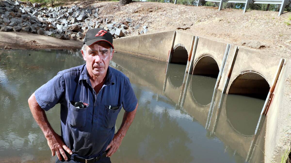 Wagga Boat Club commodore Mick Henderson says he was one of several people who placed an unauthorised shutter across Tatton Drain to protest a lack of action over fixing Lake Albert's low water levels. Picture: Les Smith 