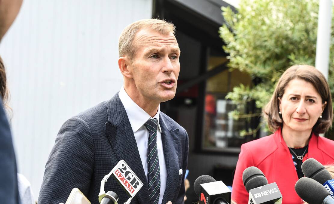 Education Minister Rob Stokes and Premier Gladys Berejiklian. Picture: AAP Image/Peter Rae