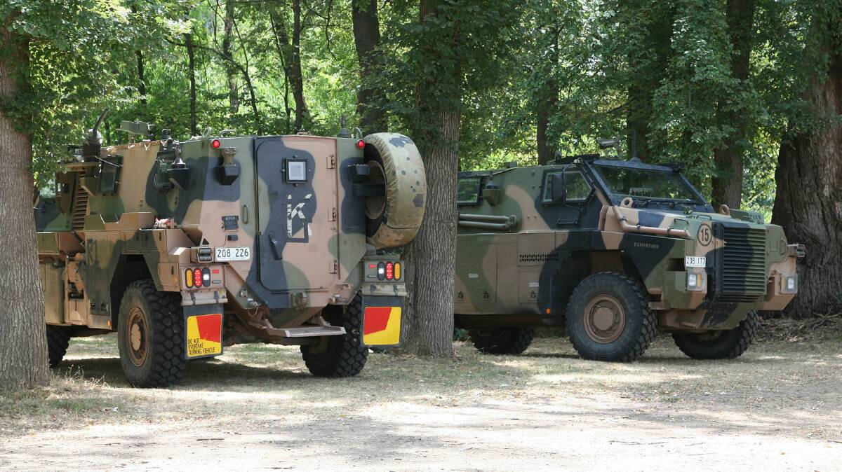 Bushmaster Protected Mobility Vehicles from the 2nd Combat Engineer Regiment atTumut to provide support to emergency services and forestry workers. 