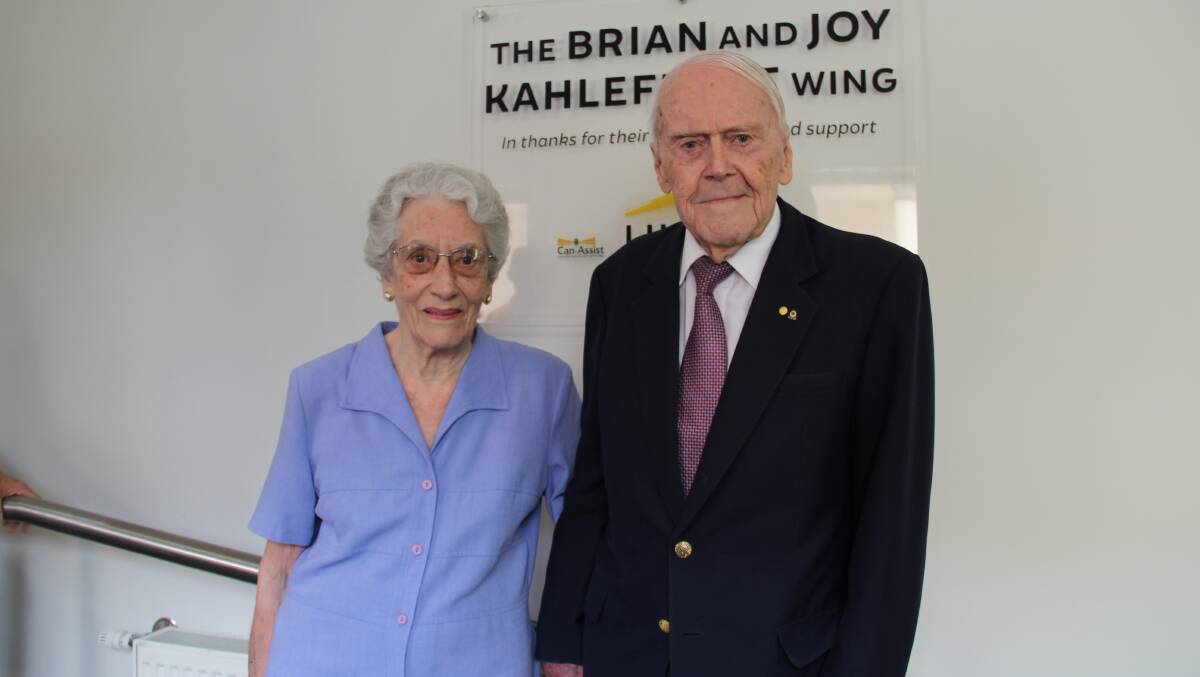 Brian and Joy Kahlefeldt, pictured in 2017 at the opening of their namesake wing of Lilier Lodge. The couple's property development company, Kahlefeldt Securities, was last month confirmed as being in voluntary administration.