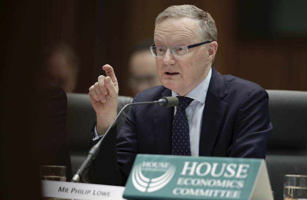 ECONOMIC LEVERS: Reserve Bank of Australia Governor Philip Lowe during a hearing with the House Economics Committee at Parliament House. Picture: Alex Ellinghausen