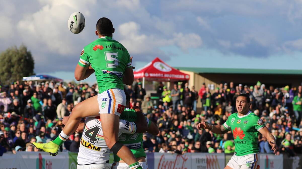 Canberra Raiders vs Penrith Panthers NRL at Wagga's McDonalds Park in 2019.