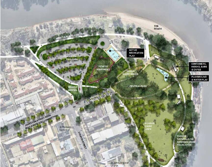 Wagga City Council's 'illustrative concept plan' for the Stage 2 Riverside redevelopment