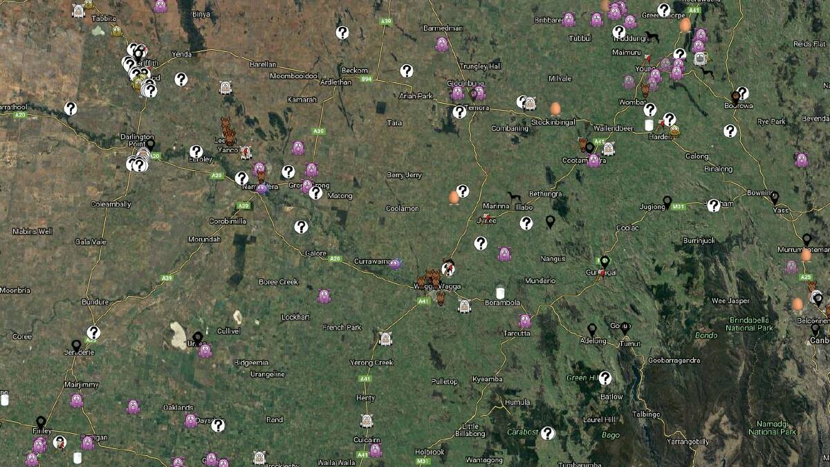 A screenshot of the 'Aussie Farms Repository' online map that targets properties across the Riverina.