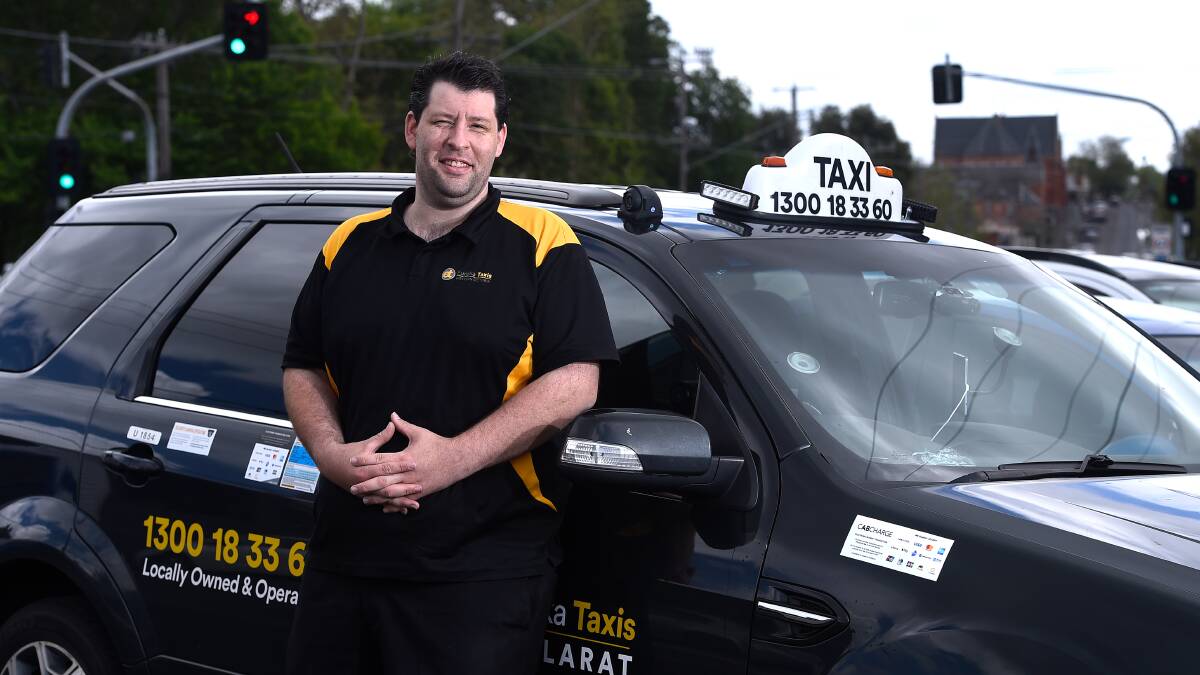 LONG HAUL: Eureka Taxis driver Matthew Matters, who drove an unusual fare this month from Ballarat to Wagga. Picture: Adam Trafford 