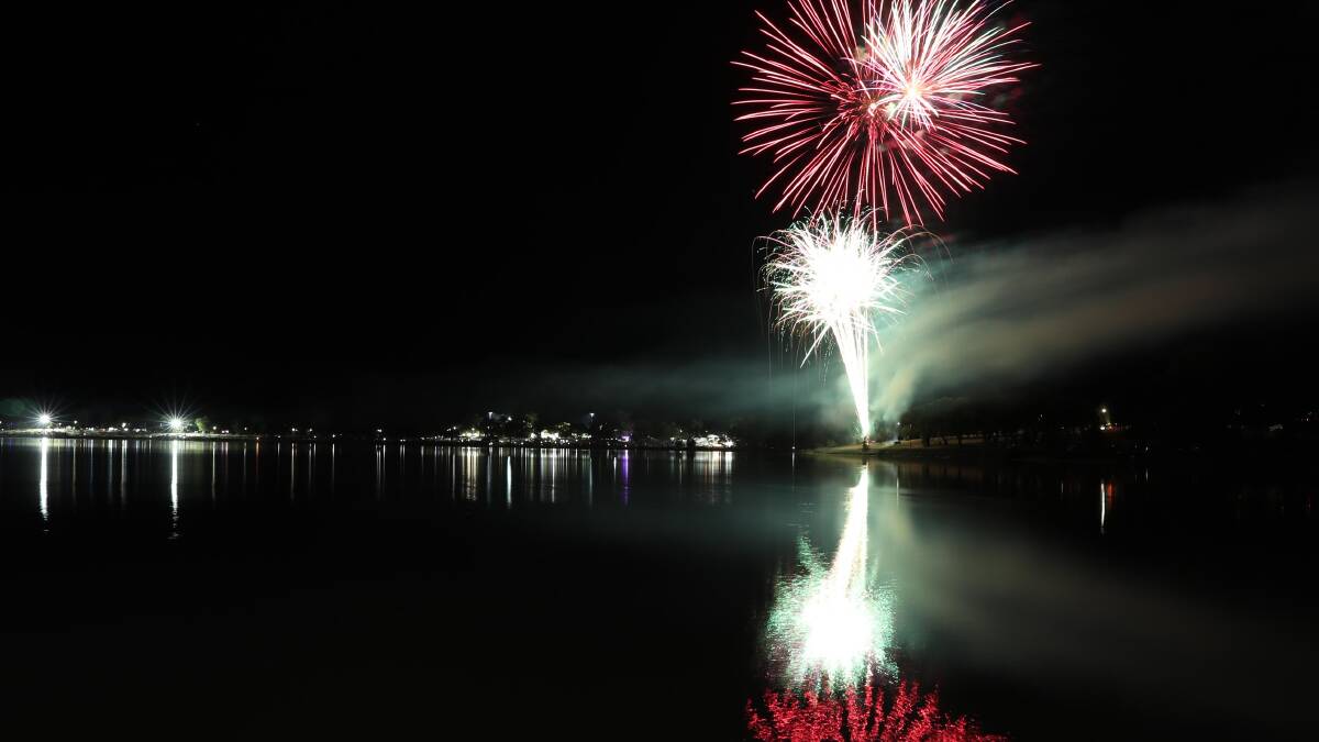 Skyworks fireworks at Lake Albert on New Year's Eve 2018.