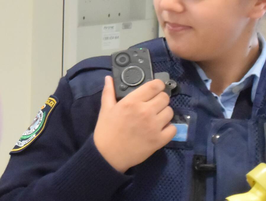 A body-worn camera used by Wagga police. The Ambulance Service of NSw could soon trial similar technology